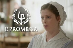 Personaggio Maria e logo La Promessa